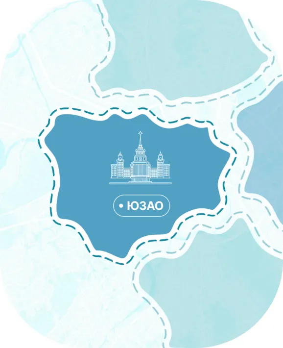 Юго-Западный округ на карте Москвы
